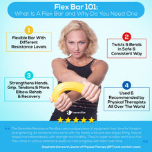 Flexible Resistance Bar | Grip Strength Trainer, Forearm Exerciser Workout | Flexbar for Tennis Elbow, Golfers Elbow | Set of 4