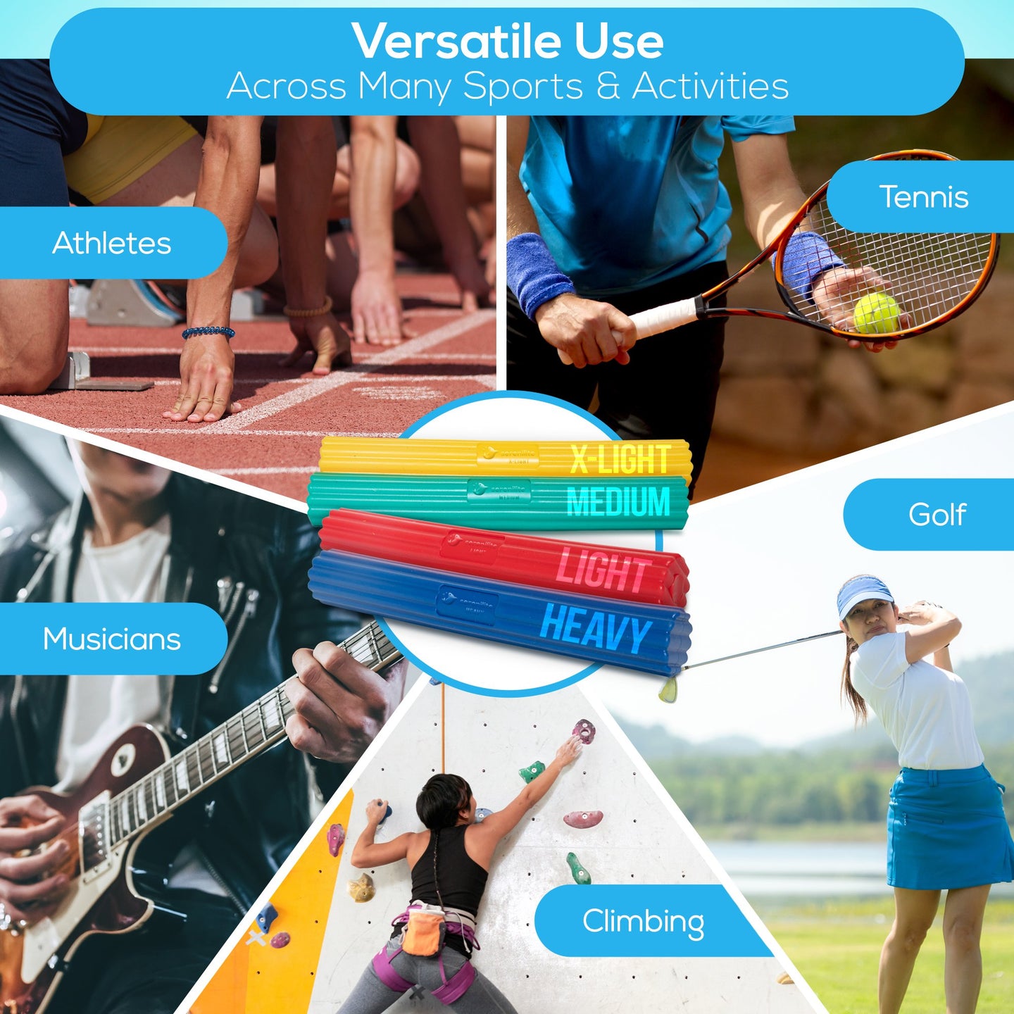 Fitense Set de 4 Barras Flex Therapy, 10/20/30/40 LBS Barras Flexbar Kit, Barra Flexible para Terapia Física y Barra de Resistencia de Fitness para Golfistas, Codo, Tendinitis, Muñeca,Brazos Fitense Set de 4 Barras Flex Therapy, 10/20/30/40 LBS Barras Flexbar Kit, Barra Flexible para Terapia Física y Barra de Resistencia de Fitness para Golfistas, Codo, Tendinitis, Muñeca,Brazos